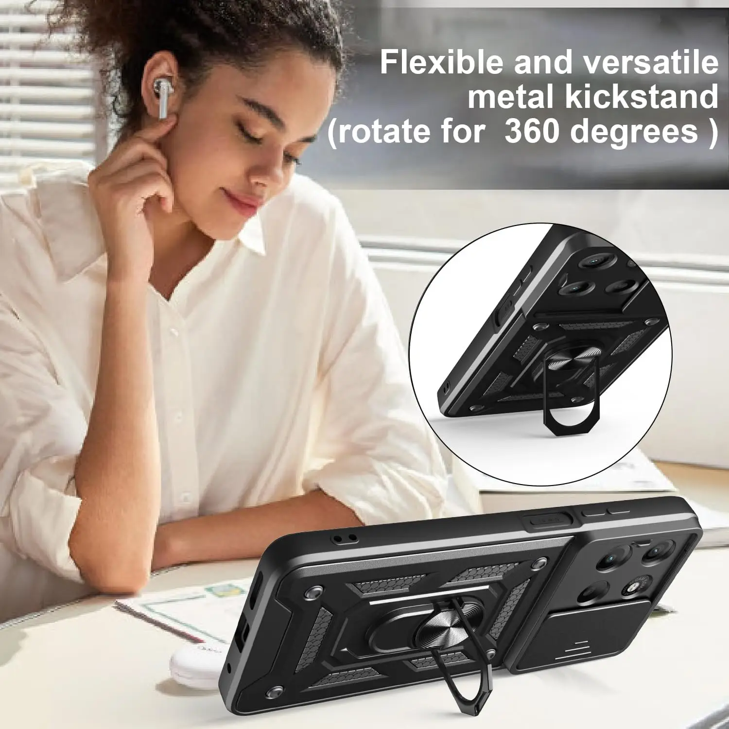 Rüstung Ständer Fall Für Motorola Moto G56 G86 Abdeckung Objektiv Schutz Drehbare Ring Magnetische Halter Coque Fundas Capa