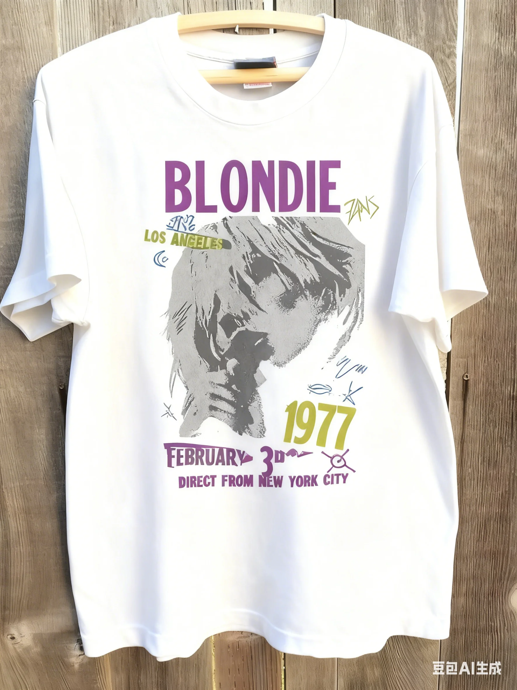 

Blondie Tour 1977 Basic Style Charcoal Unisex Short Sleeve Tshirt Men's and Women's Same High-quality Pure Cotton Streetwear