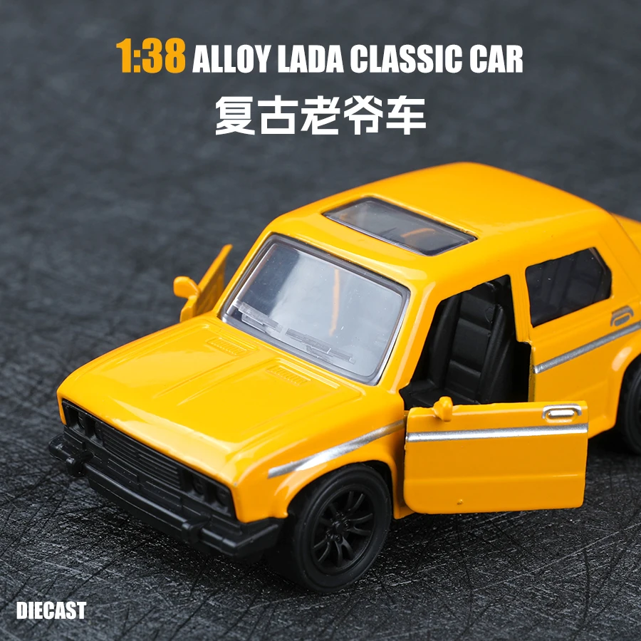 (Bagged) 1:38 Coche de retroceso Lada de aleación clásica, coche de retroceso de aleación, juguete para niños.