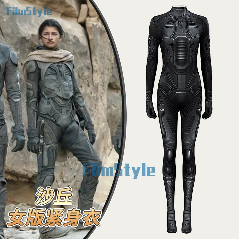 Dune Cosplay suit 3D Print Bodyfollow Paul Atreides Chani Cosplay suit Jumpsuit Black suit Man Women Halloween Party OutFit