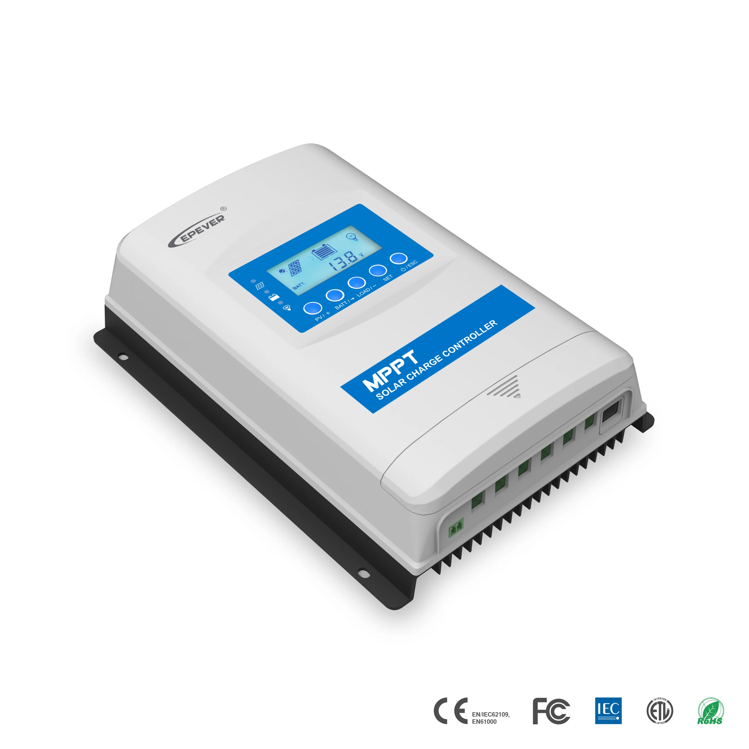 حار بيع XTRA4415N 12 فولت 24 فولت 48 فولت 40A MPPT الشمسية جهاز التحكم في الشحن 150 فولت مع LCD ، ETL ، FCC CE ROHS ، دعم بطاريات الليثيوم