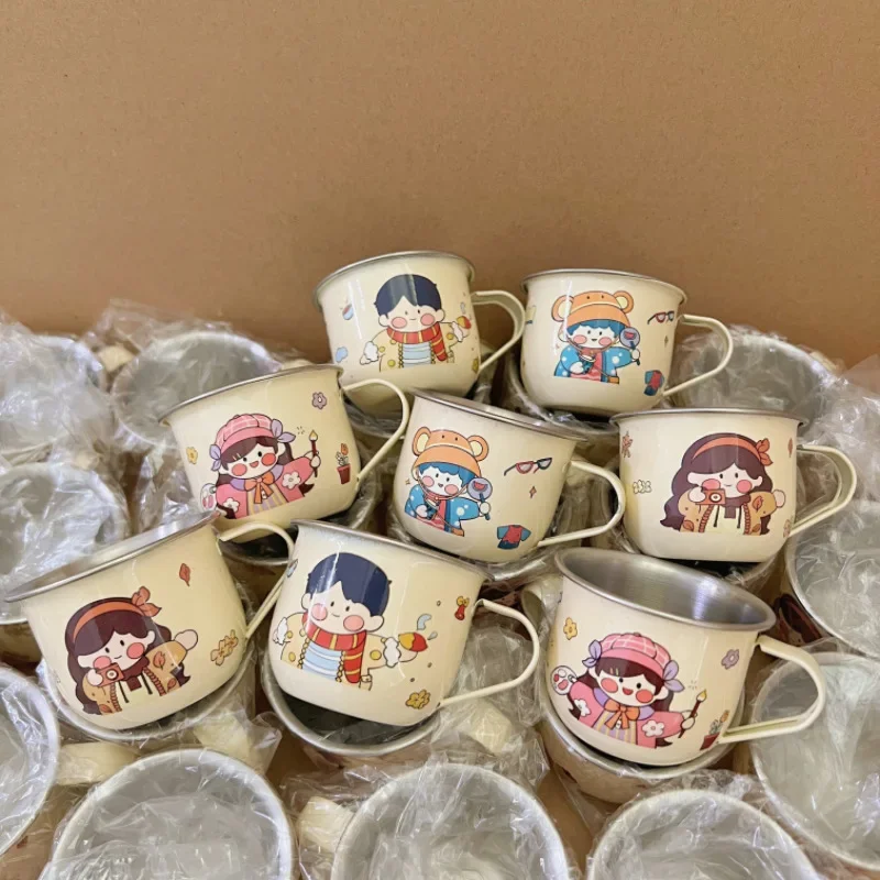 316 stainless steel children, water cup kindergarten milk cup, household drinking cup, anti-drop baby one-bite learning cup