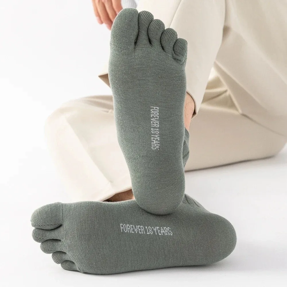 1 paire de chaussettes à cinq orteils en coton, Tube court, respirantes, Pilates, bout fendu, absorbant la sueur, coupe basse, chaussettes de sport à la cheville