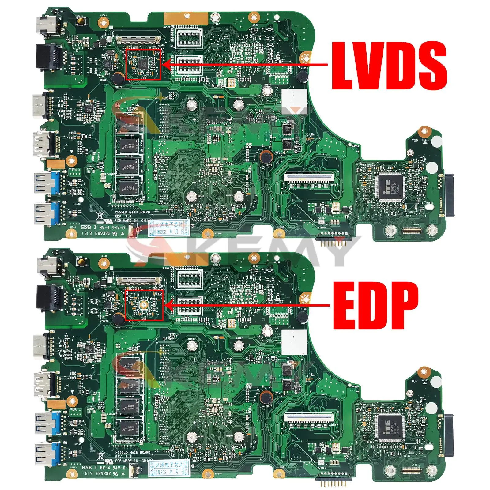 X555LA Mainboard For ASUS A555LA X555LAB K555LA F555LA X555LD X555LB Laptop Motherboard CPU I3 I5 I7 4th/5th Gen 4GB-RAM UMA