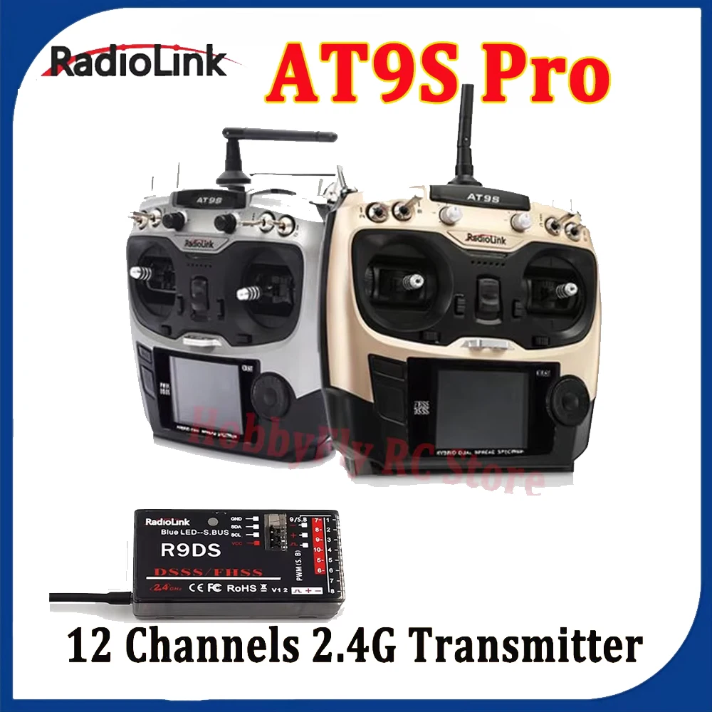 Radiolink AT9S Pro TX 10/12CH RC Radio Controller RC Transmitter with R9DS RX 2.4G receiver for Racing Drone