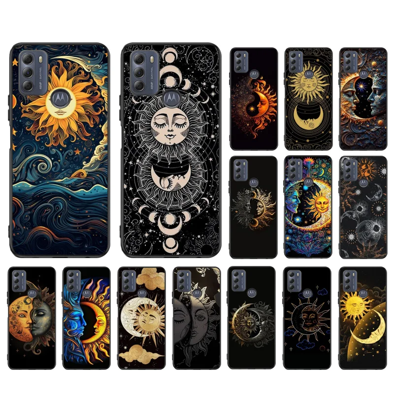 Moon And Sun Phone Case For Moto E32 E20 E40 E7 Plus Edge 20 lite 20 Fusion G13 G9Plus GPure GStylus Edge