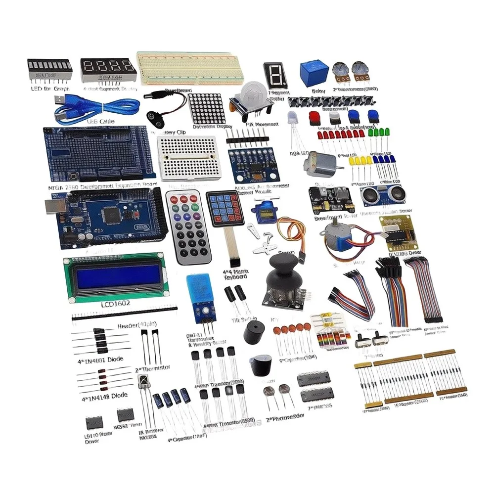 Electronic for project Kit for Arduino For Mega2560 with LCD1602 Real-Time Display for servos Stepper Motors and Motion Sensors