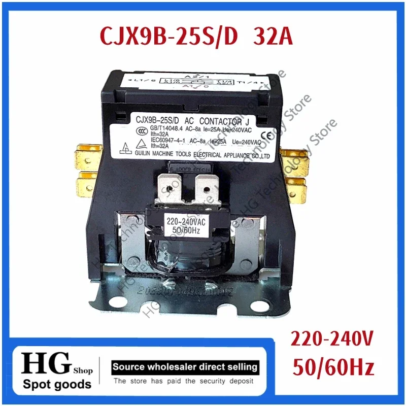 

CJX9B-25S/D for Gree air conditioning outdoor unit AC contactor relay 32A 220V external unit contactor