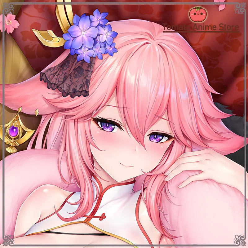 

Japanese Anime Genshin Impact Yae Miko Sexy Dakimakura Cozy Otaku Pillow Cover En Gifts New LJ