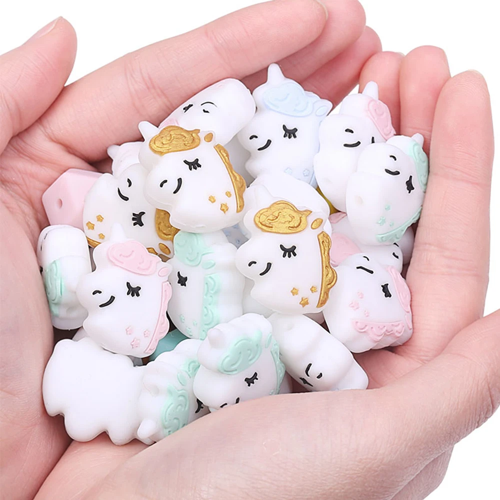 Chenkai 50pcs Animal Silicone Focal Beads For Beadable Pen Cartoon Silicone Charms for Pen Keychain Necklace Making Characters