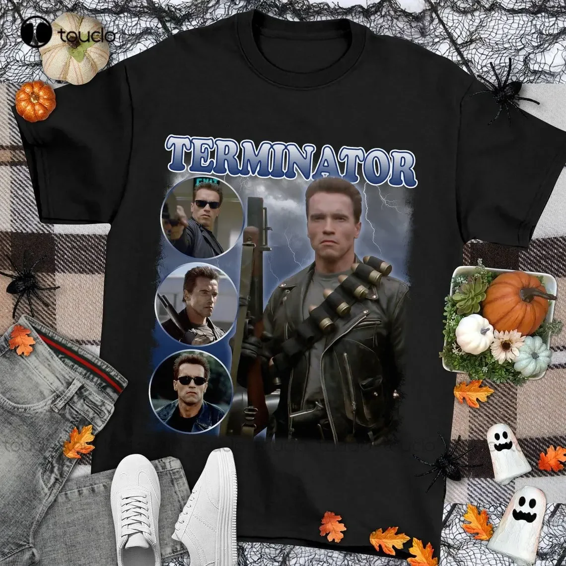 Terminator Shirt Terminator Vintage Rap Shirt Terminator Bootleg Rap Shirt White Undershirts Men Xs-5Xl Custom Gift Streetwear