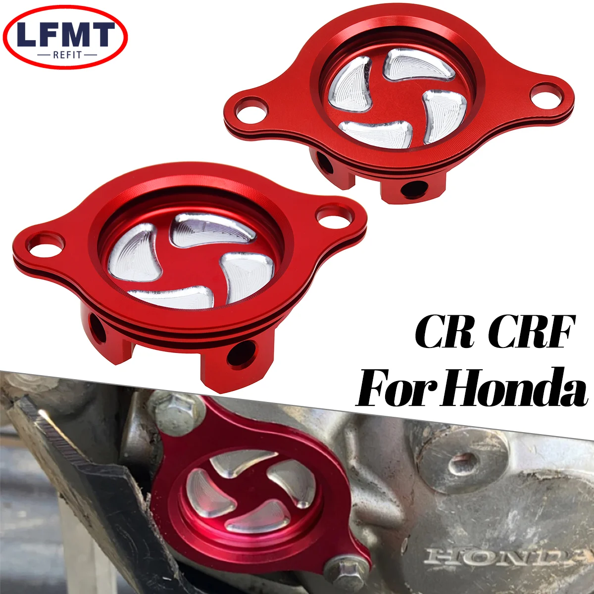 Tapa de Filtro de Aceite CNC para Motocicleta, para Honda CRF 250 250R 450 450R CRF250 CRF450 CRF250R Motocross Dirt Bike