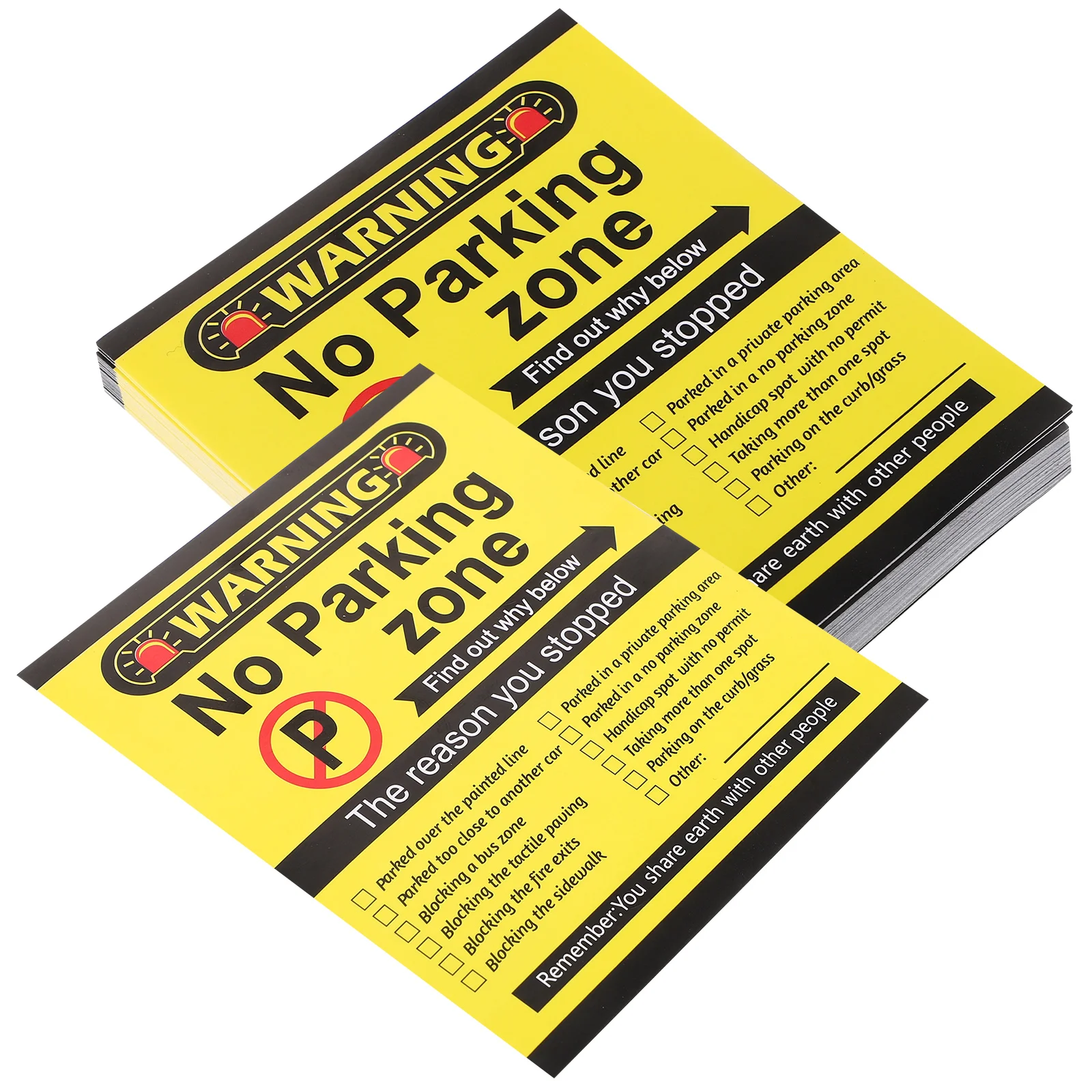 

100pcs Violation Cards Funny Bad Mini Warning Decoration Stickers Warning Tickets Citation Number Signs Car Decorations