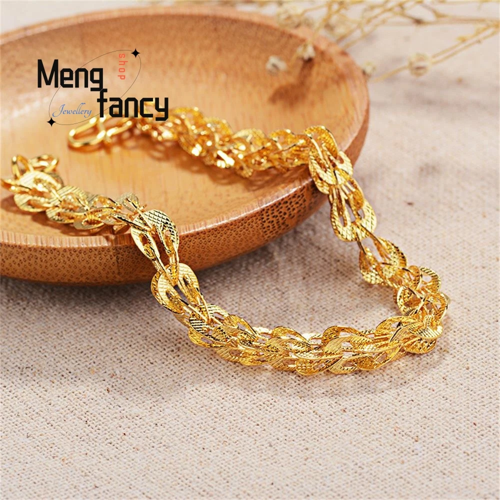 

Vietnam Sand Gold 24K Plated Phoenix Tail Bracelet Retro Fashion Luxury Temperament Charms Fine Jewelry Sets Women Holiday Gifts