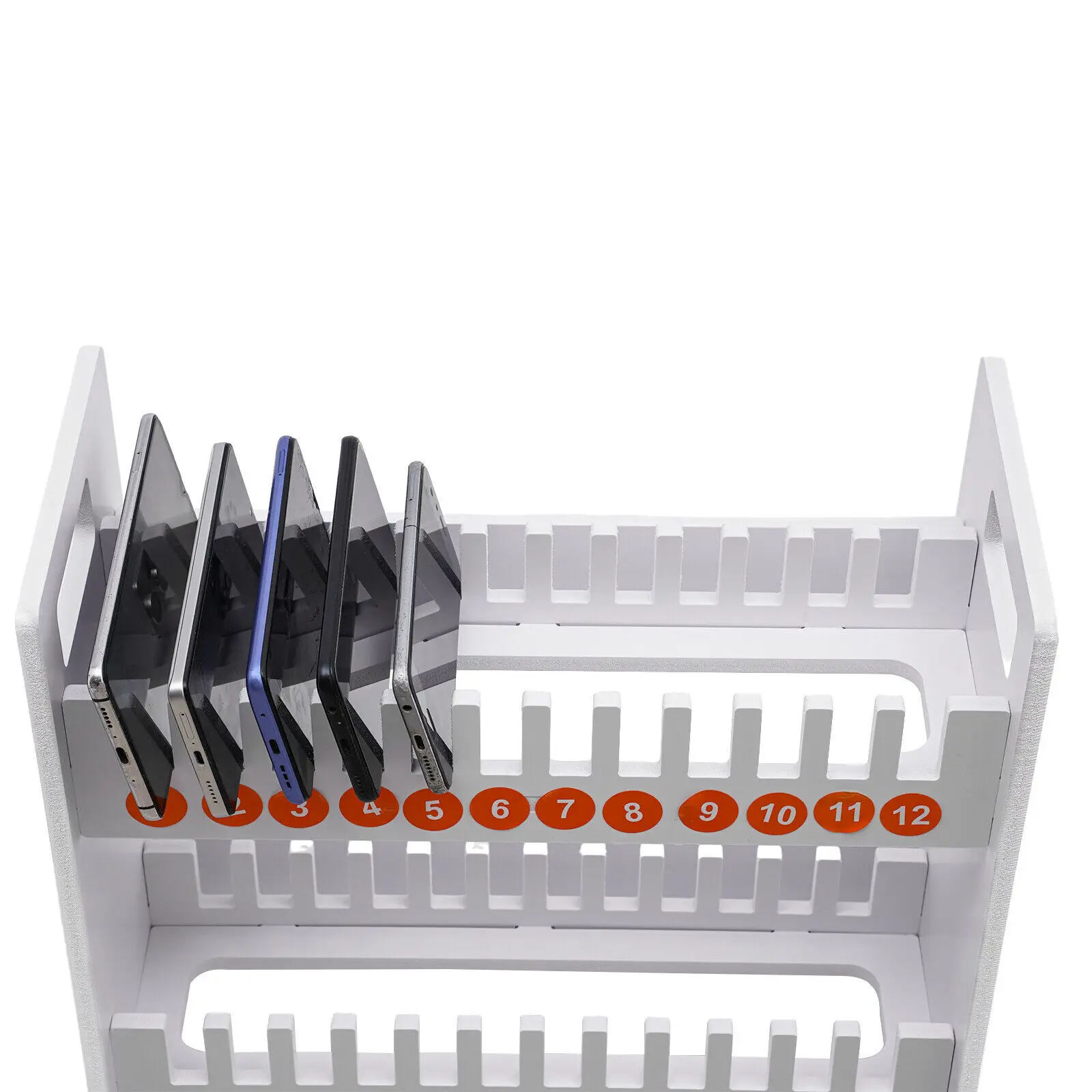 3-Tier PVC Cell Phone Holder TabletopClassroom Cell Phone Storage Free Standing Mobile Phone Holder For Classroom Office