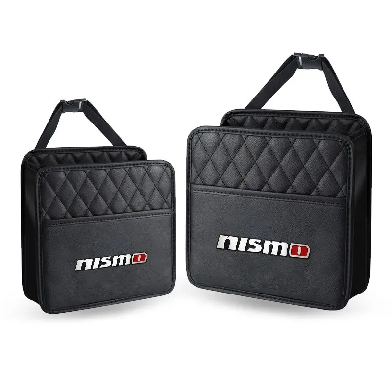 Car Seat Back tissue Box Auto Sunshade Armrest Box Paper Bag For Nismo Logo Emblem R34 GTR Nissan Tiida Sylphy Teana X Trail