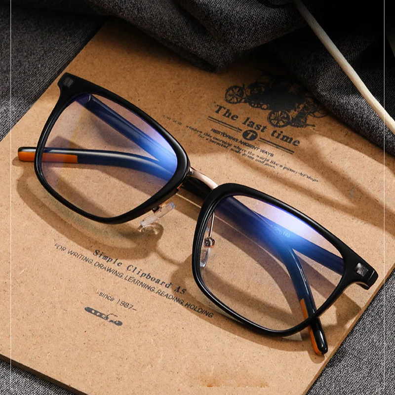 TR90 Men Glasses Filter Blue Light Eyewear With Prescription Lenses Photochromic Gray Optical Myopia Reading Eyewear Glasses