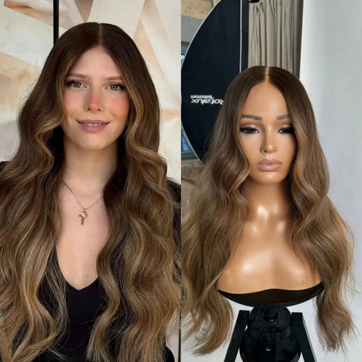 

Длинный волнистый шоколадно-коричневый парик для женщин, свободная часть парика, реалистичный вид, термостойкие синтетические волосы, повседневная вечеринка, косплей, используется