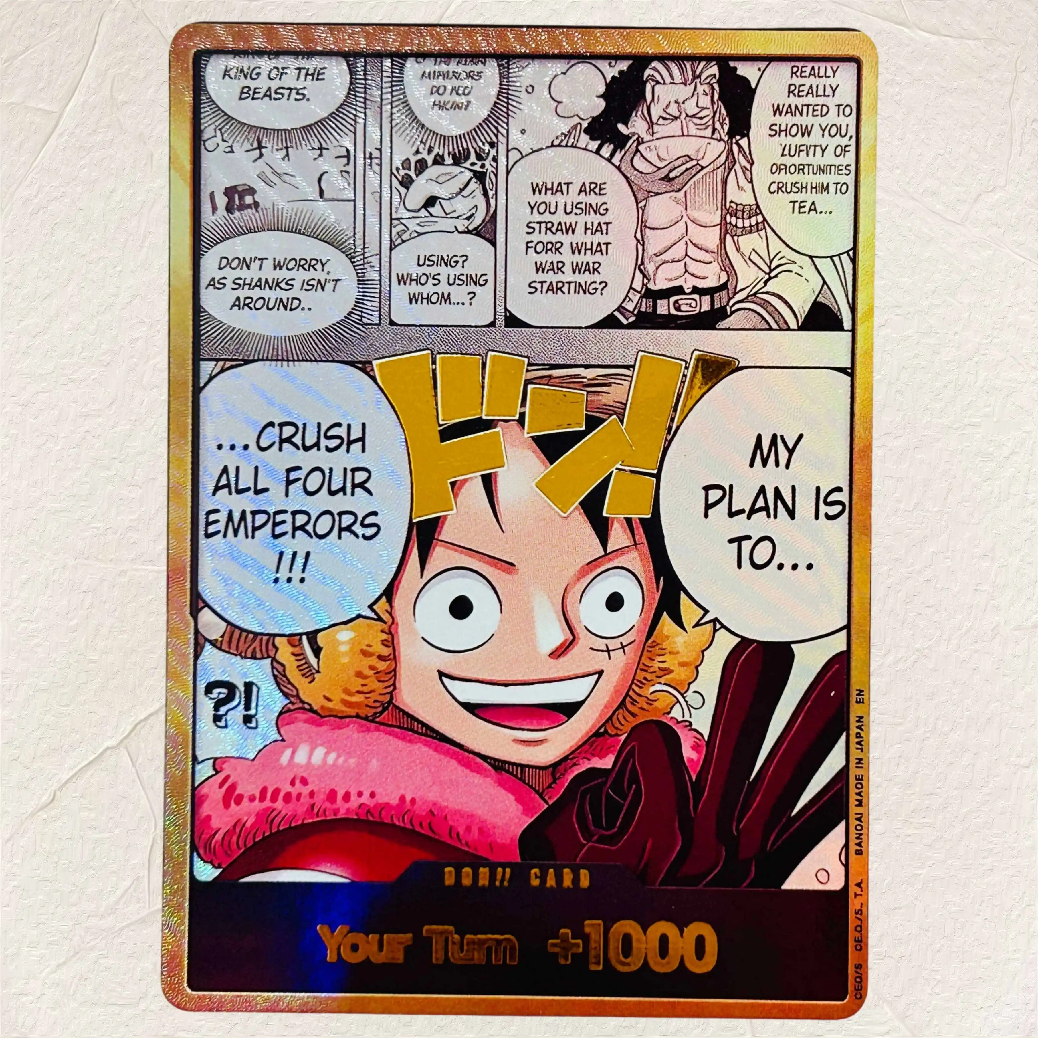 DIY One Piece DON Luffy English Version Collectible Grade Foil Texture Cards Premium Anime Collection Cards