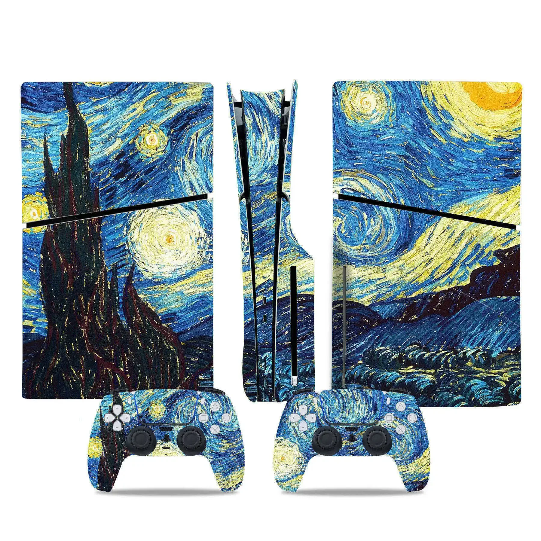 Great Wave PS5 Slim Disc Skin Sticker Decal Cover for Console and 2 Controllers New PS5 Slim Disc Skin Sticker Vinyl