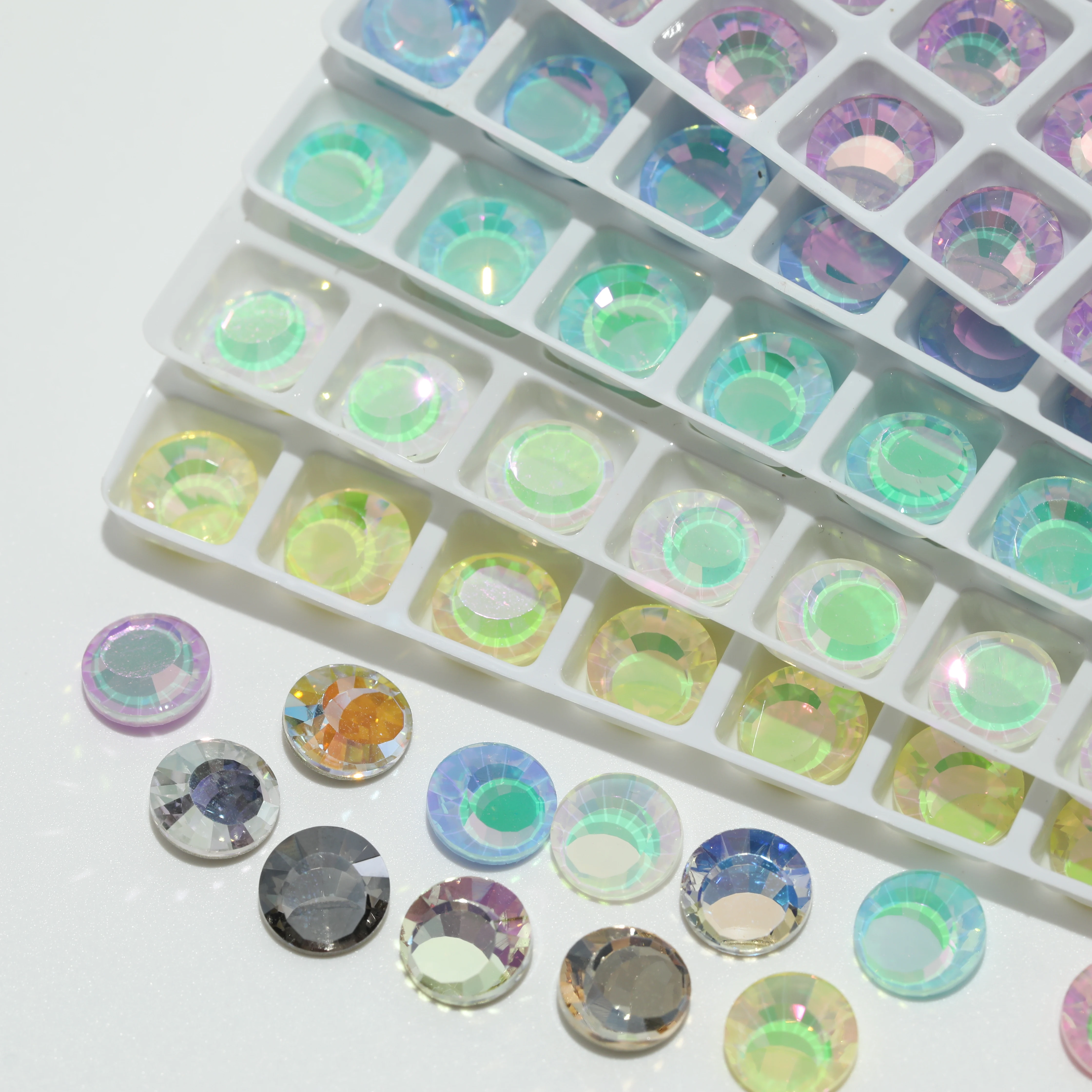 GRST Shiny DV4058 Runde Fancy Stones Crystal Dream Mirror Series Premium Strasssteine für DIY Nagelkunst, Hochzeitskleider, Taschen und Zubehör – Detail 6