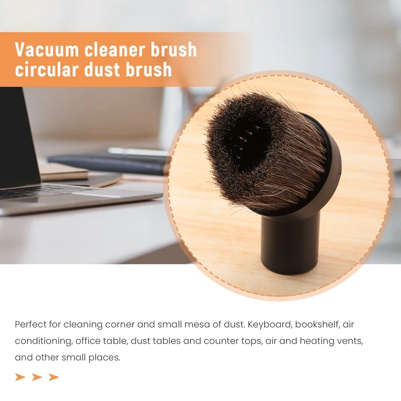 Promotion!Vacuum Cleaner Brush Round Dust Brush, 25Mm Horse Hair Vacuum Cleaner Attachment Replacement, For Most Brand Accepting