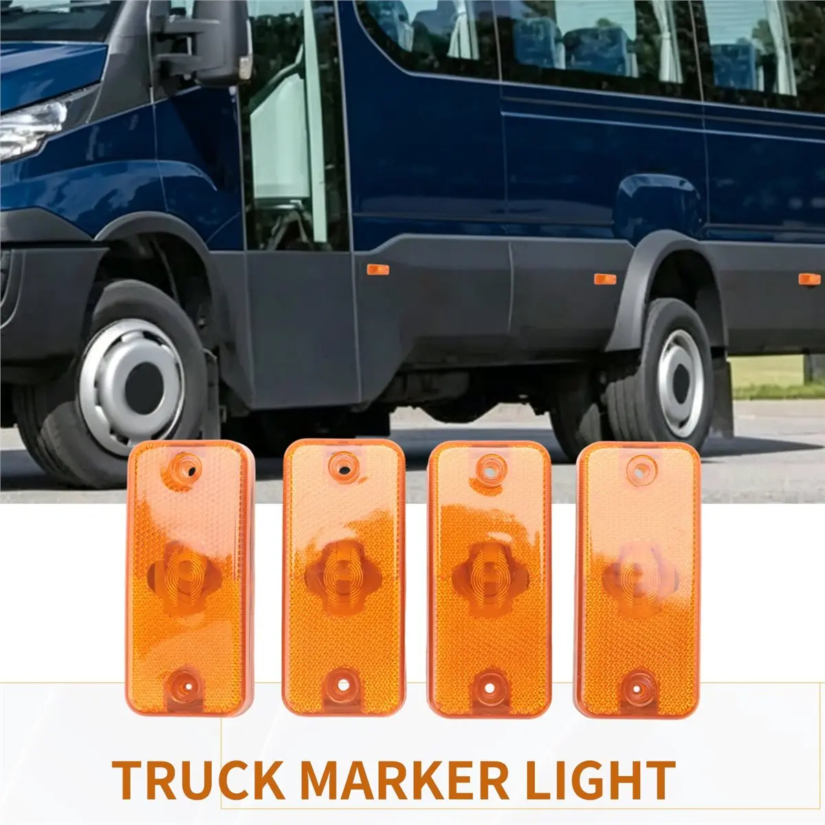#99W 4Pcs Car Side Turn Signal Indicator Light for Iveco Daily 2006-2011,Truck Marker Light,(plastic)