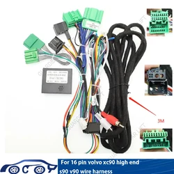For Volvo XC90  high end s90 v90 cable Car 16Pin Wiring Harness Adapter Canbus Box Decoder Android Radio Power Cable