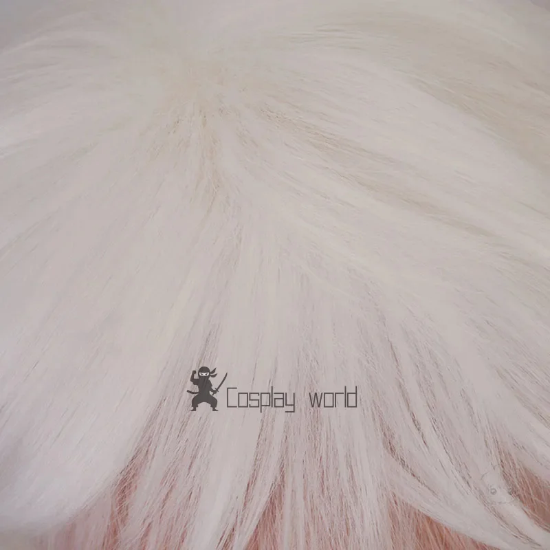 Anime Nagito Komaeda Cosplay Wigs 35cm Short Pink White Color Party Cosplay Heat Resistant Synthetic Hair +Wig Cap