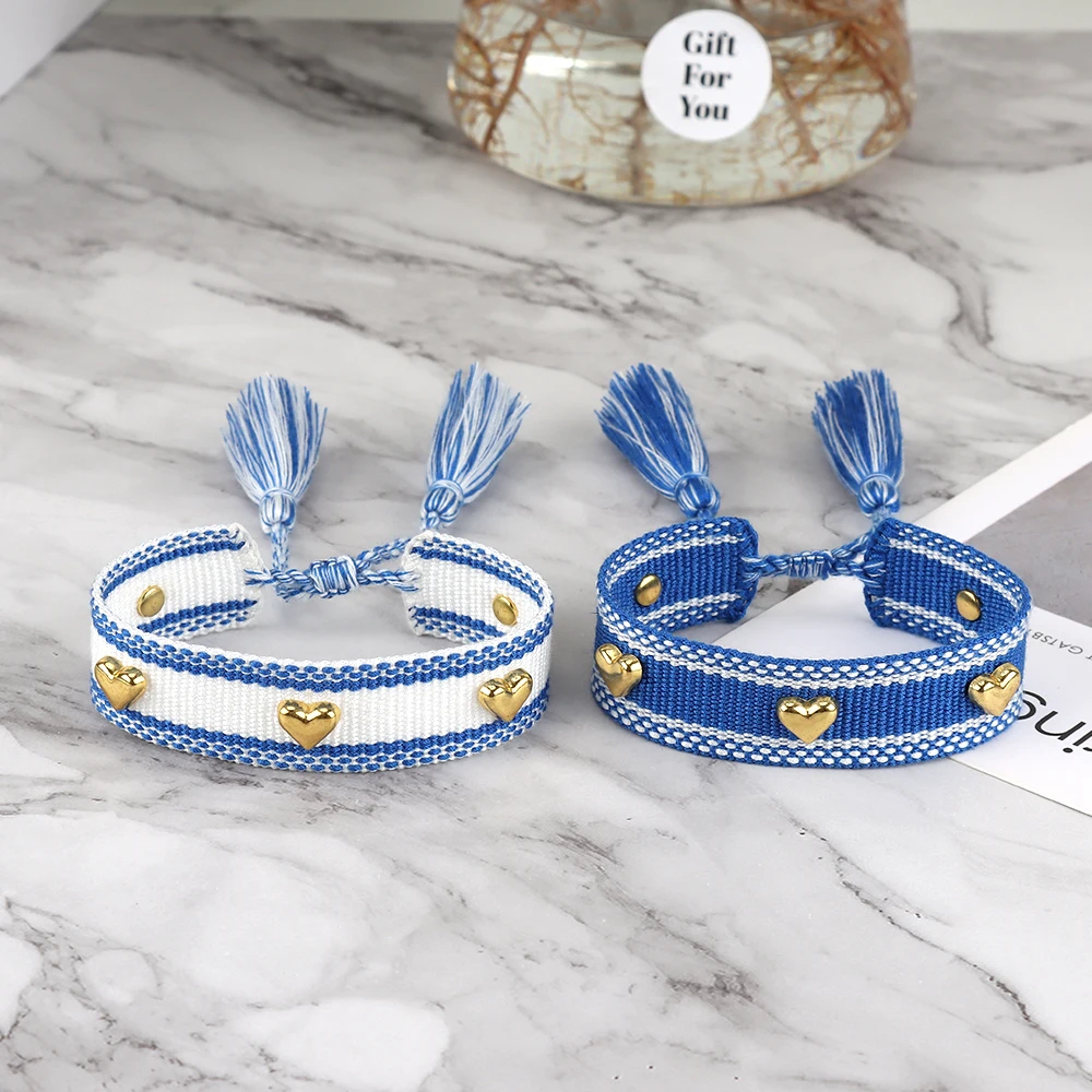 Vintage Friendship Bracelets Adjustable Woven Arm Stacked Bracelet Fashion Jewelry Gift for Mom Sis Couples