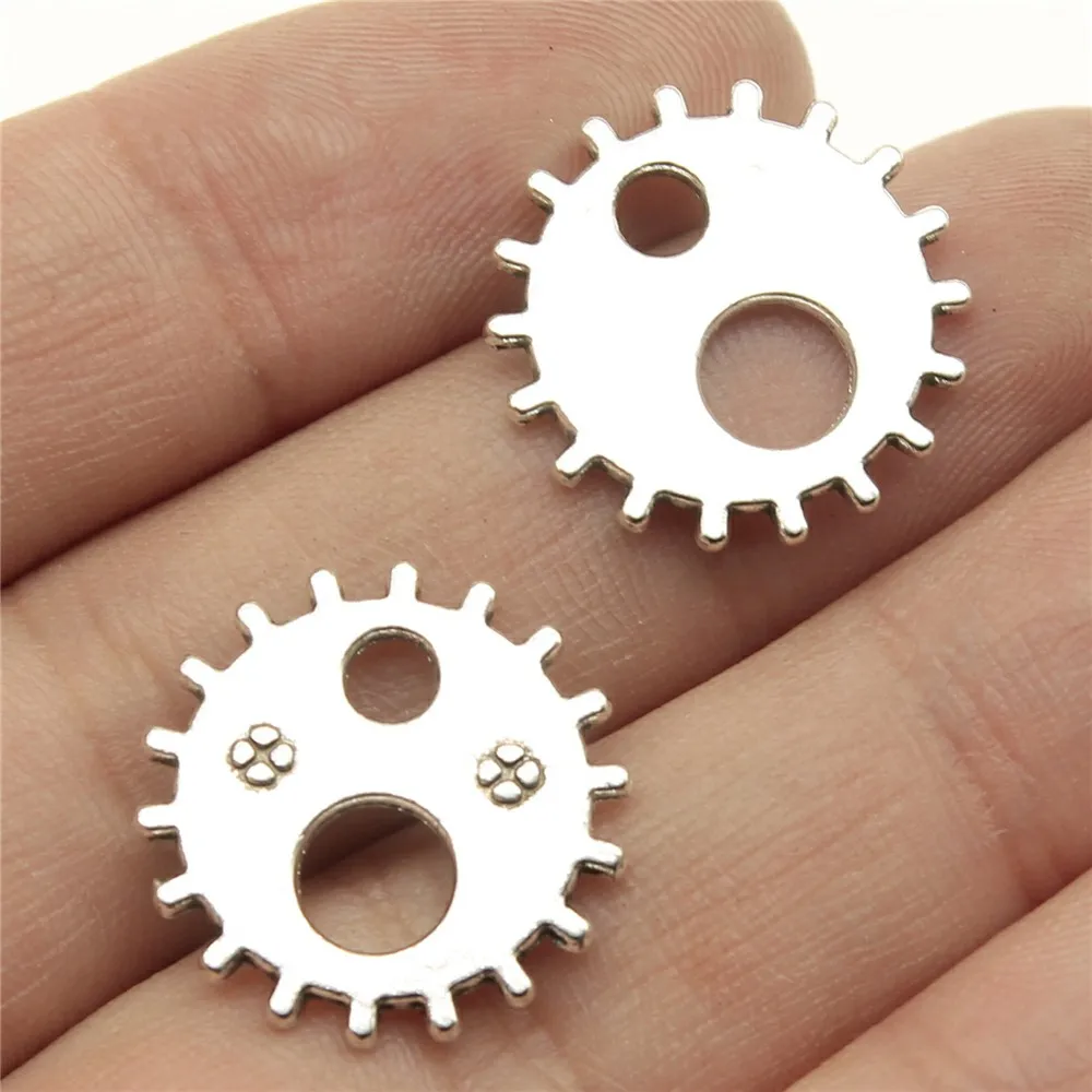 WYSIWYG 10pcs 19x19mm Steampunk Gear Charms For Jewelry Making