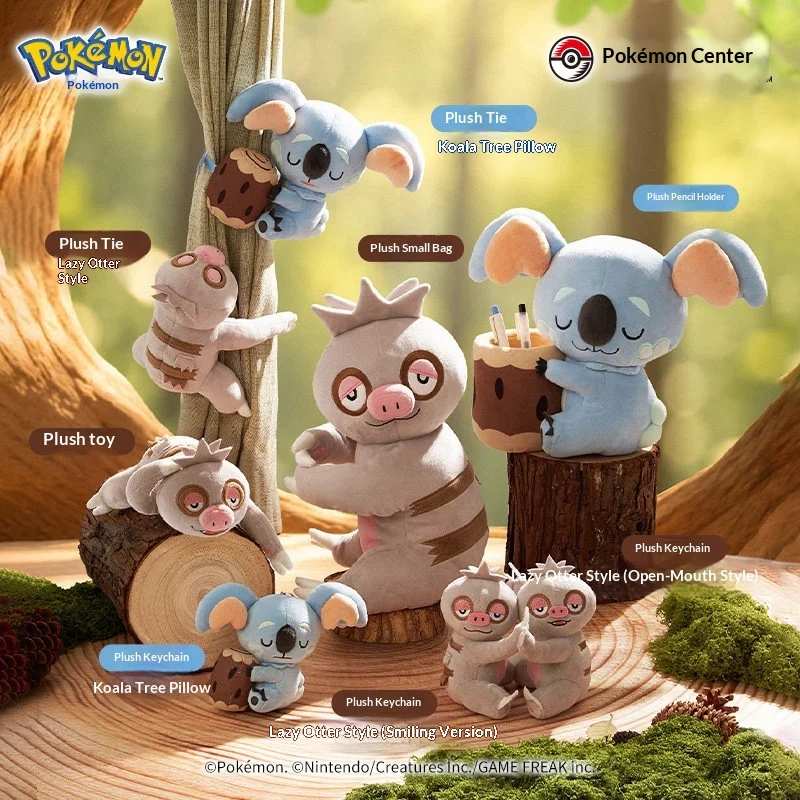 PokéMon Relaxing Time Series Plush Pendant Pencil Case Slaking Komala Lazy Style Soft Texture Portable Storage Cute Collectible