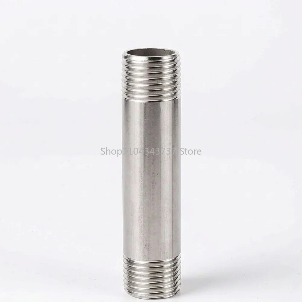 Stainless Steel Pipe Nipple Double Male Thread Extension Tube 1/2 3/4 1 Inch 5-30cm Water Pipe Joint