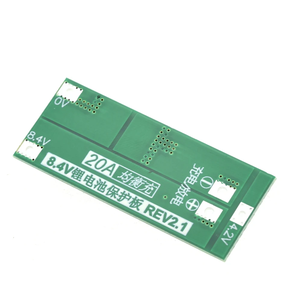 2S 20A 7.4V 8.4V 18650 Lithium battery protection board/BMS board standard/balance image 6