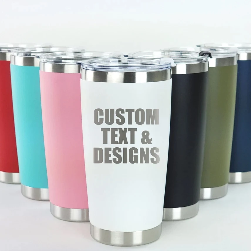 Personalized 20oz Beer Tumbler, Custom Travel Mug, Laser Engraved Tumbler, Stainless Steel Mug, Insulated Tumbler, Beach Tumbler