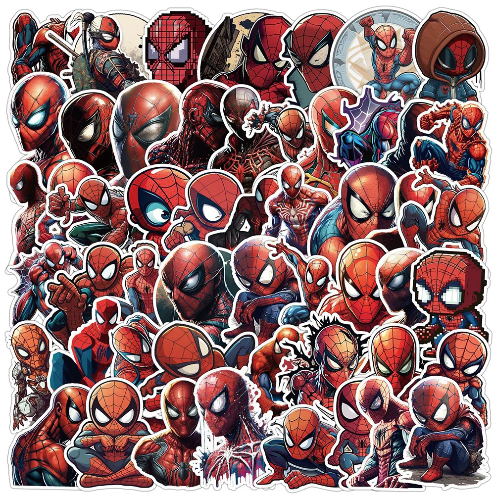 

10/30/50Pcs Cool Marvel Spideman Graffiti Stickers Packs Phone Laptop Luggage Skateboard Refrigerator Car Decals Kids Toys