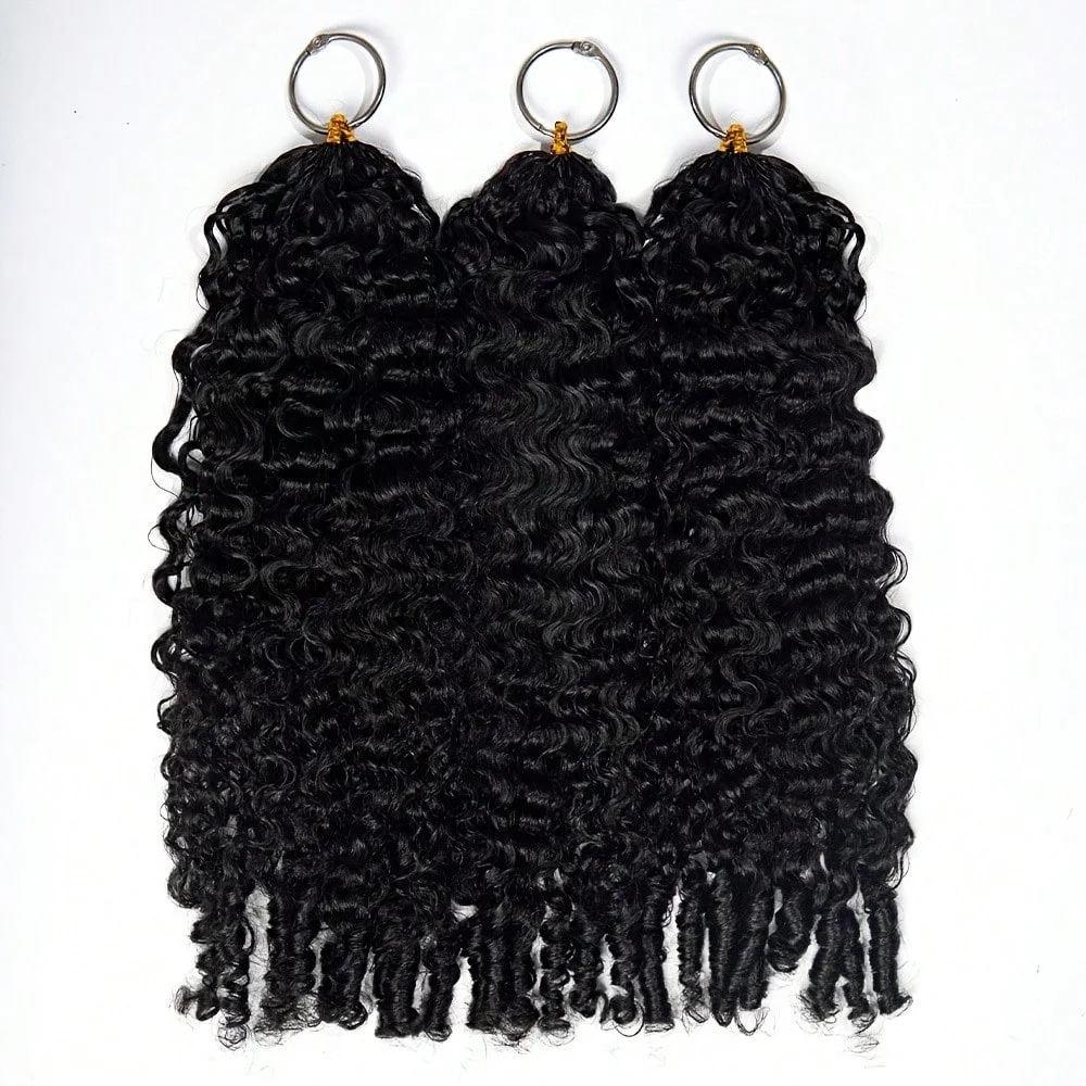 Burmese Spical Curly Feather Crochet Hair Extension For Women 1B Color Hair Extension With Eyelashes 60 Strands Reusable Upgrade Knotless PreSeparated  Feather Crochet Human Hair