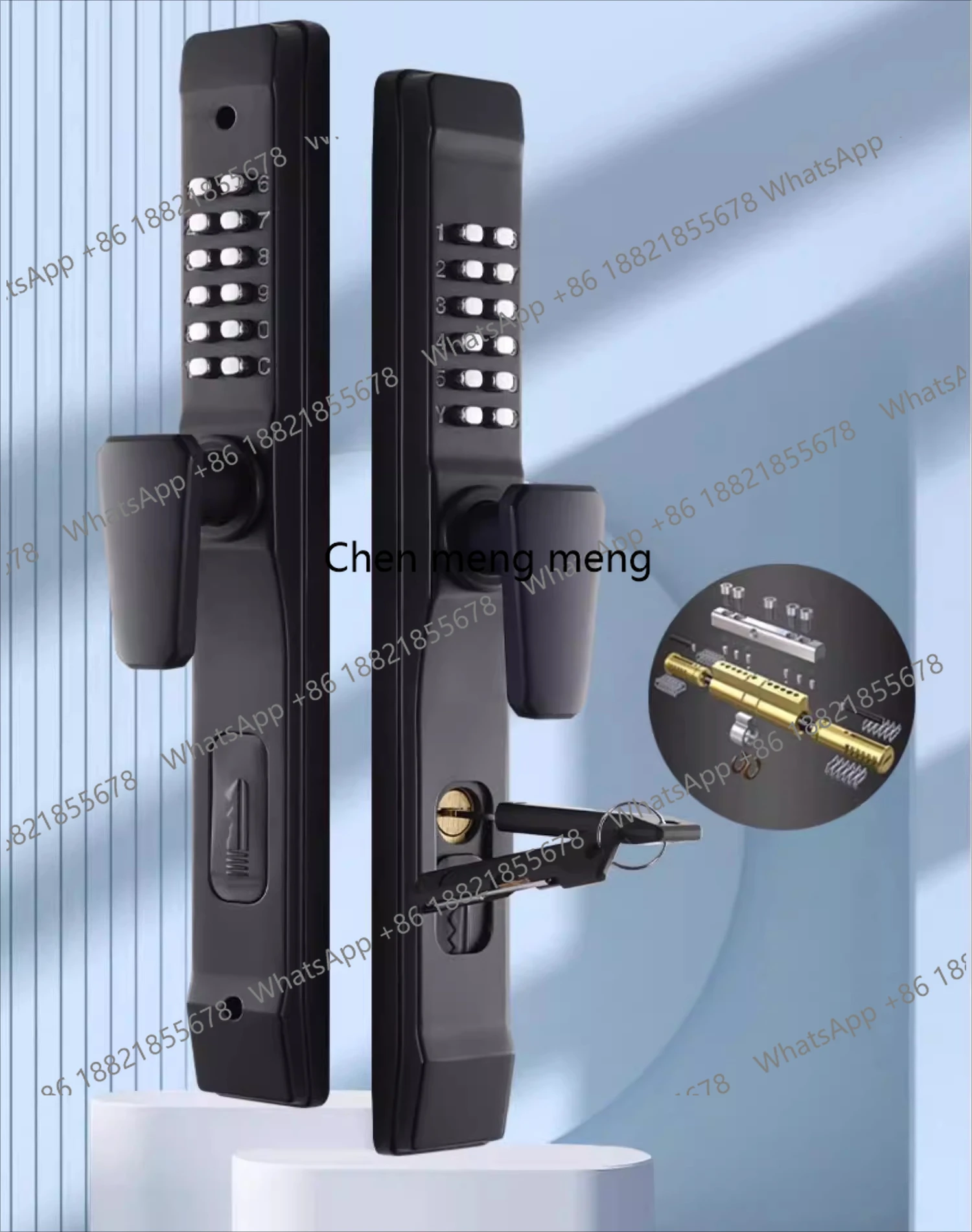 

Outdoor waterproof courtyard door mechanical combination lock wrought iron door hollow door double-sided combination lock