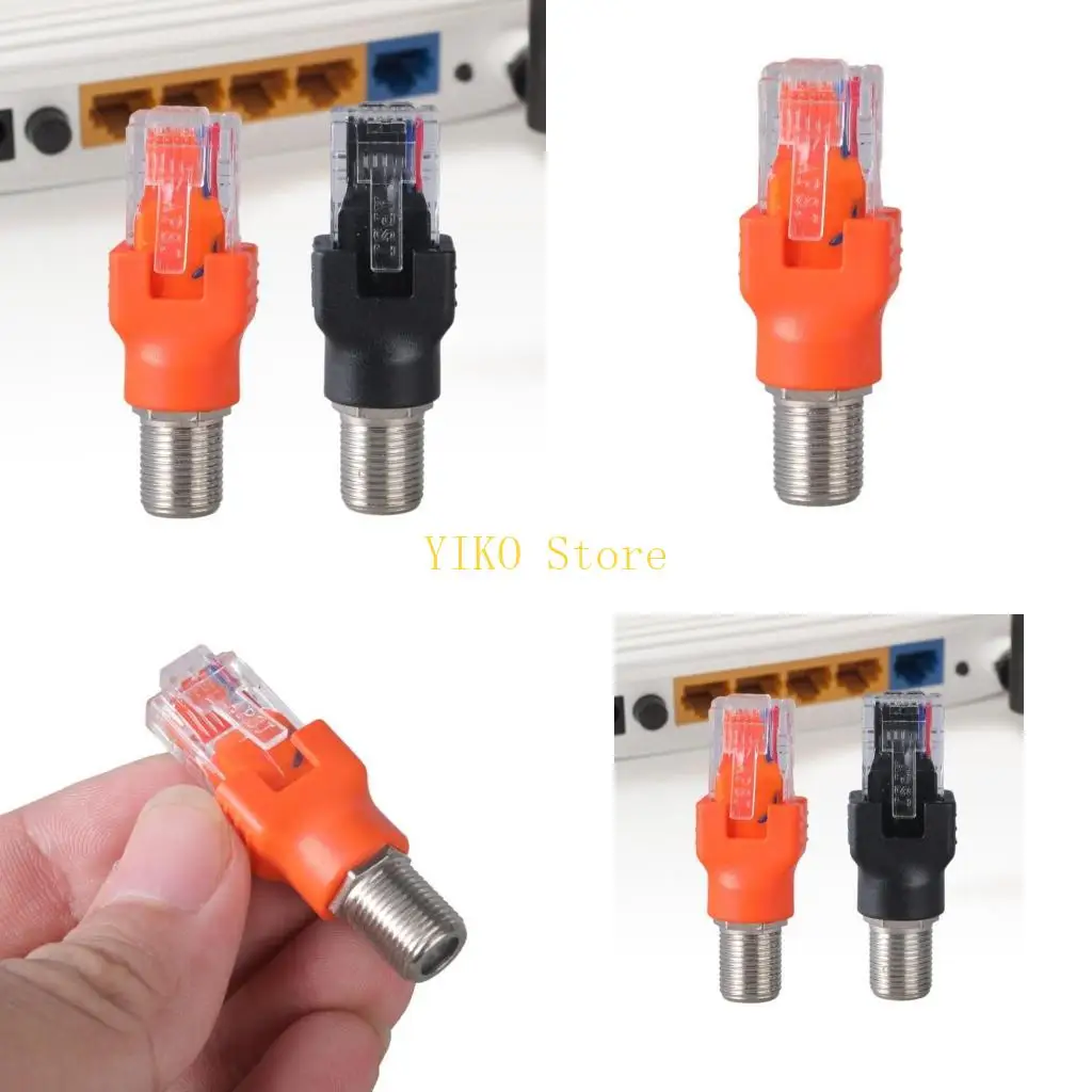 K32C 1Piece RF to RJ45 Adapter RJ45 to RF Connectors Coaxial to Ethernet Adapter