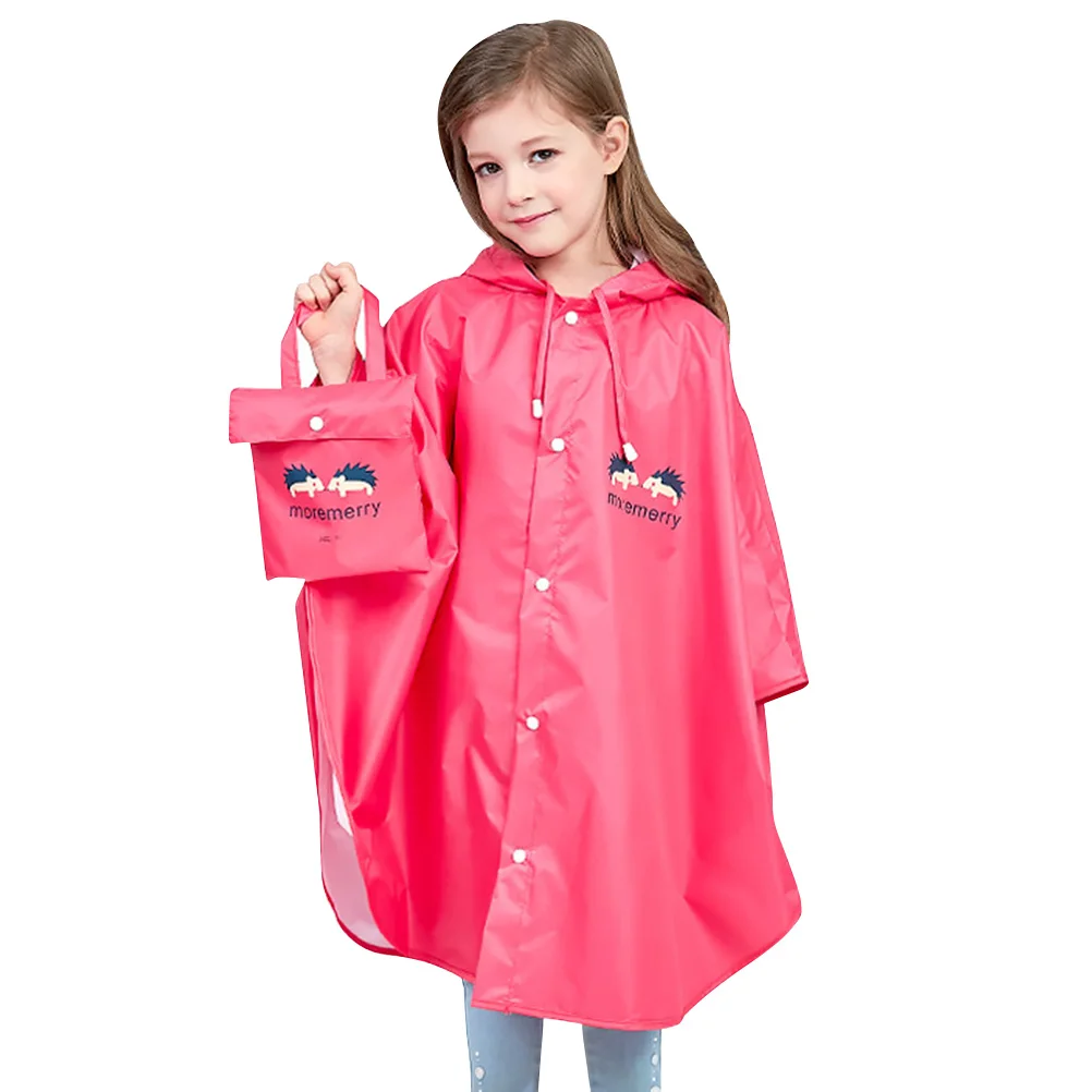 

Kids Raincoat Lightweight Portable Hooded Poncho Waterproof Jacket Reusable Compact Travel Outdoor Activities Bright Colors