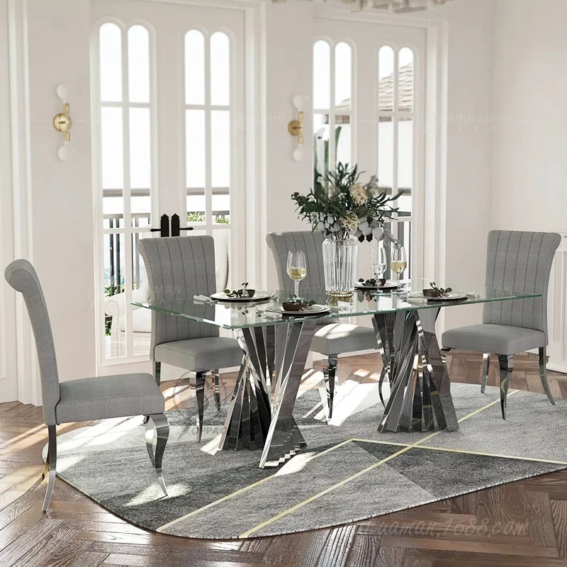Dining table and chair combination light luxury post-modern simple small apartment dining table