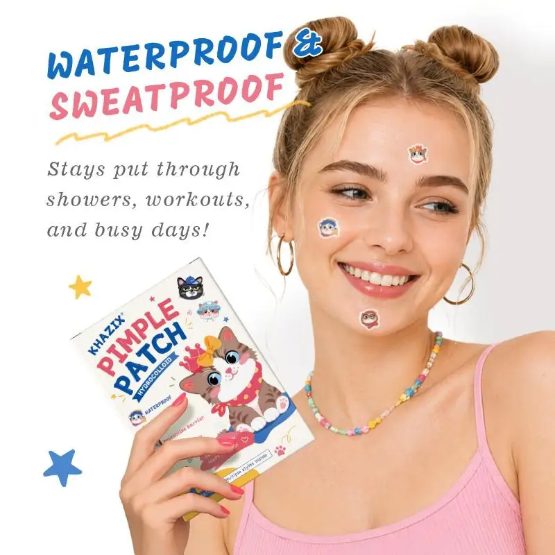 New 100 Pcs Cartoon  Patch Cute Cat-Shaped Facial Concealer  Patch Safe Non-Toxic Gentle And Non-Irritating Concealing