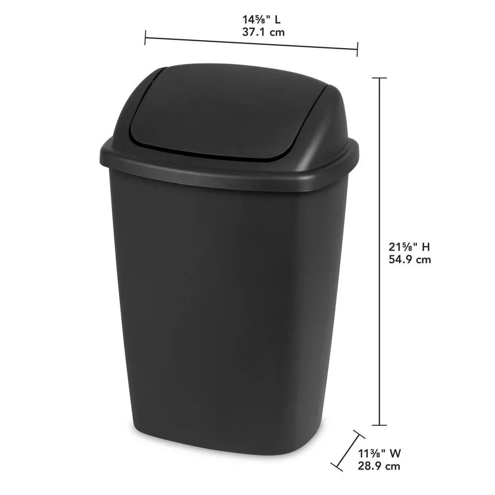 7.5-Gallon Swing-Top Plastic Wastebasket 3