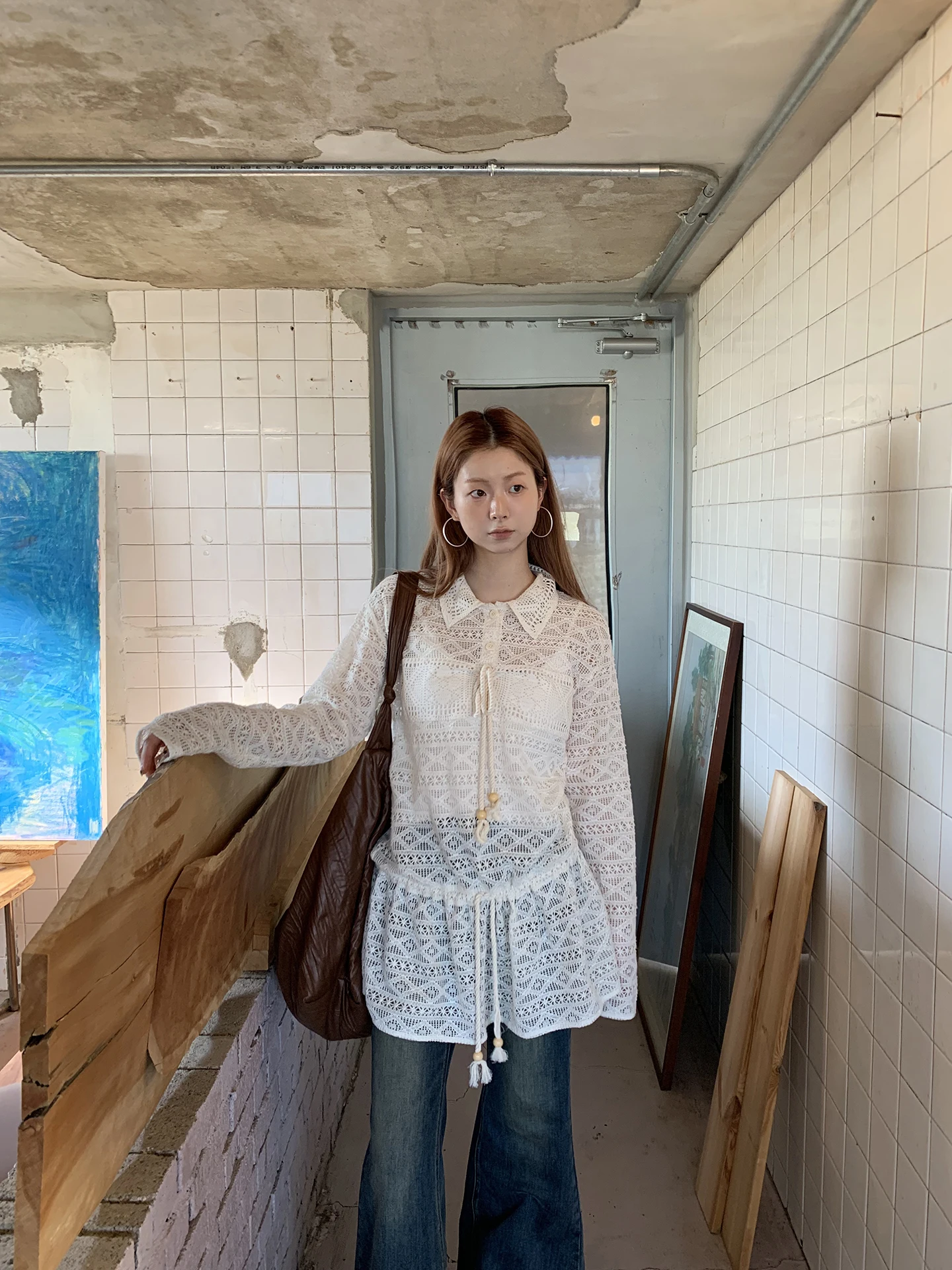 قميص داخلي نسائي أنيق بأكمام طويلة من القطن والبوليستر للخريف والشتاء بتصميم مستقيم وخصر مرتفع #3