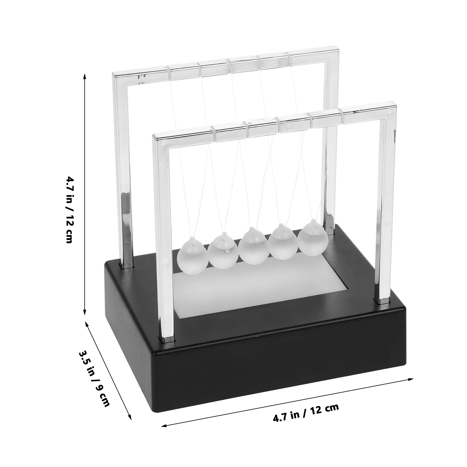 كرات البندول مهد ضوء اللون تغيير كرات زجاجية LED التحويل التنفيذي مكتب الديكور هدية قاعدة سوداء م