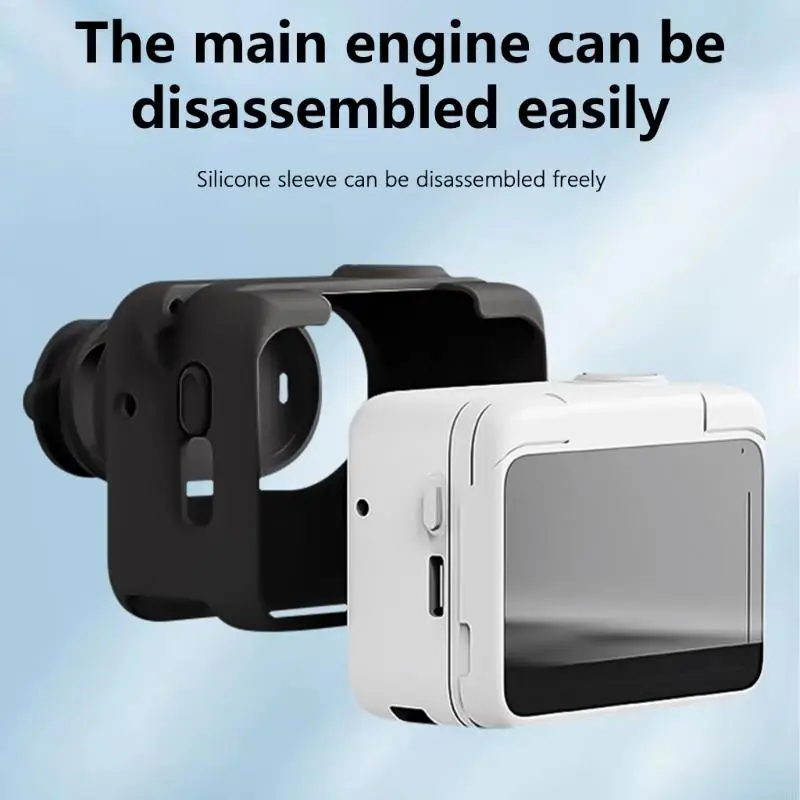 Capa protetora silicone para viagem G8DF, cordão pescoço tampas lente para GO 3S