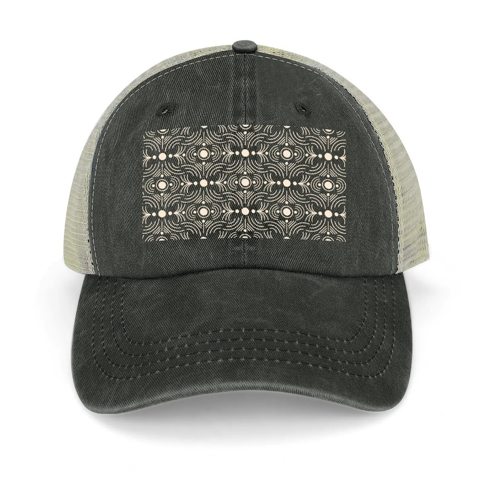 

Boho Mud Cloth - Geometric Abstract Minimalist Geometric Lines & Dots - Black & White Baseball Cap Sunscreen Hats Man Women's
