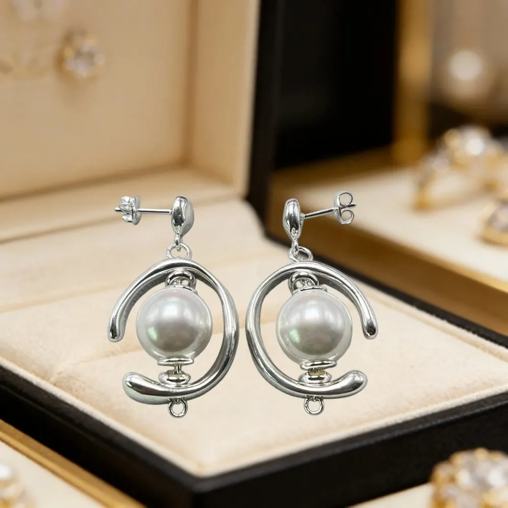 Pendientes de Media Luna con Perlas de Alta Calidad, España 2026, Accesorios de Joyería, Regalos para Festivales