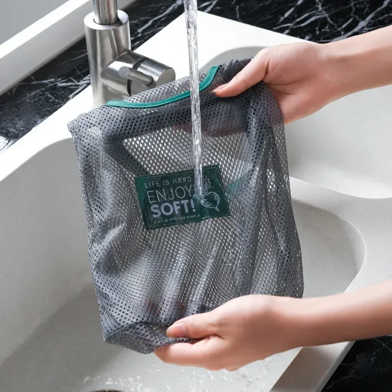 

Portable Reusable Grocery Bags Washable Mesh Bag Fruit Vegetable Shopping Mesh String Hanging Bags Kitchen Organizer Handbag