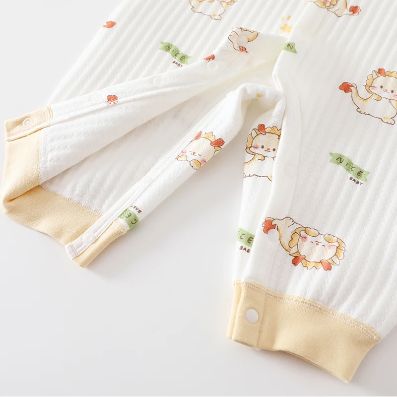Gepolsterter Baby-Strampler 0-24M, Herbst-Winter Reine Baumwolle Thermo-Schlafanzug, Leichter Unisex-Krabbelanzug für Babys Jungen Mädchen – Detail 7